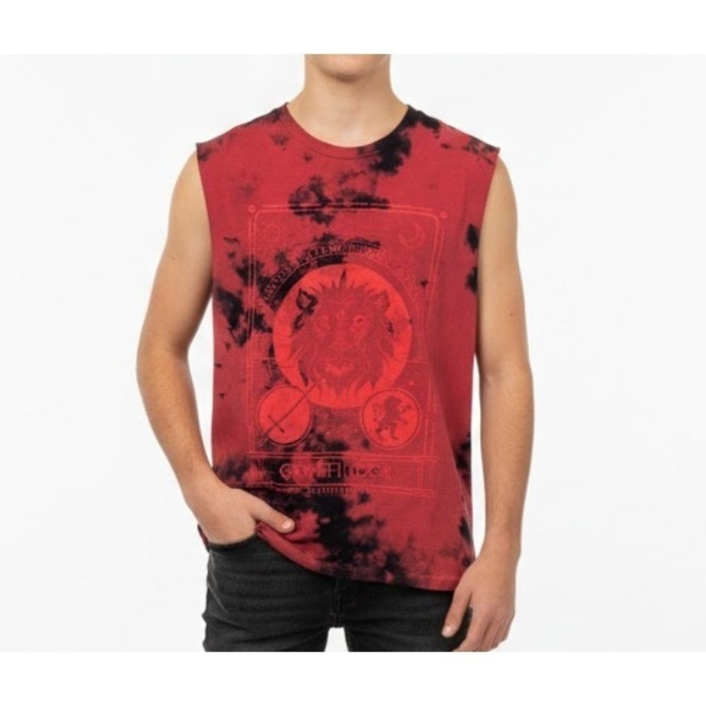 Harry Potter Gryffindor Tie Dye Sleeveless Shirt Size M Grunge Casual Muscle Tee